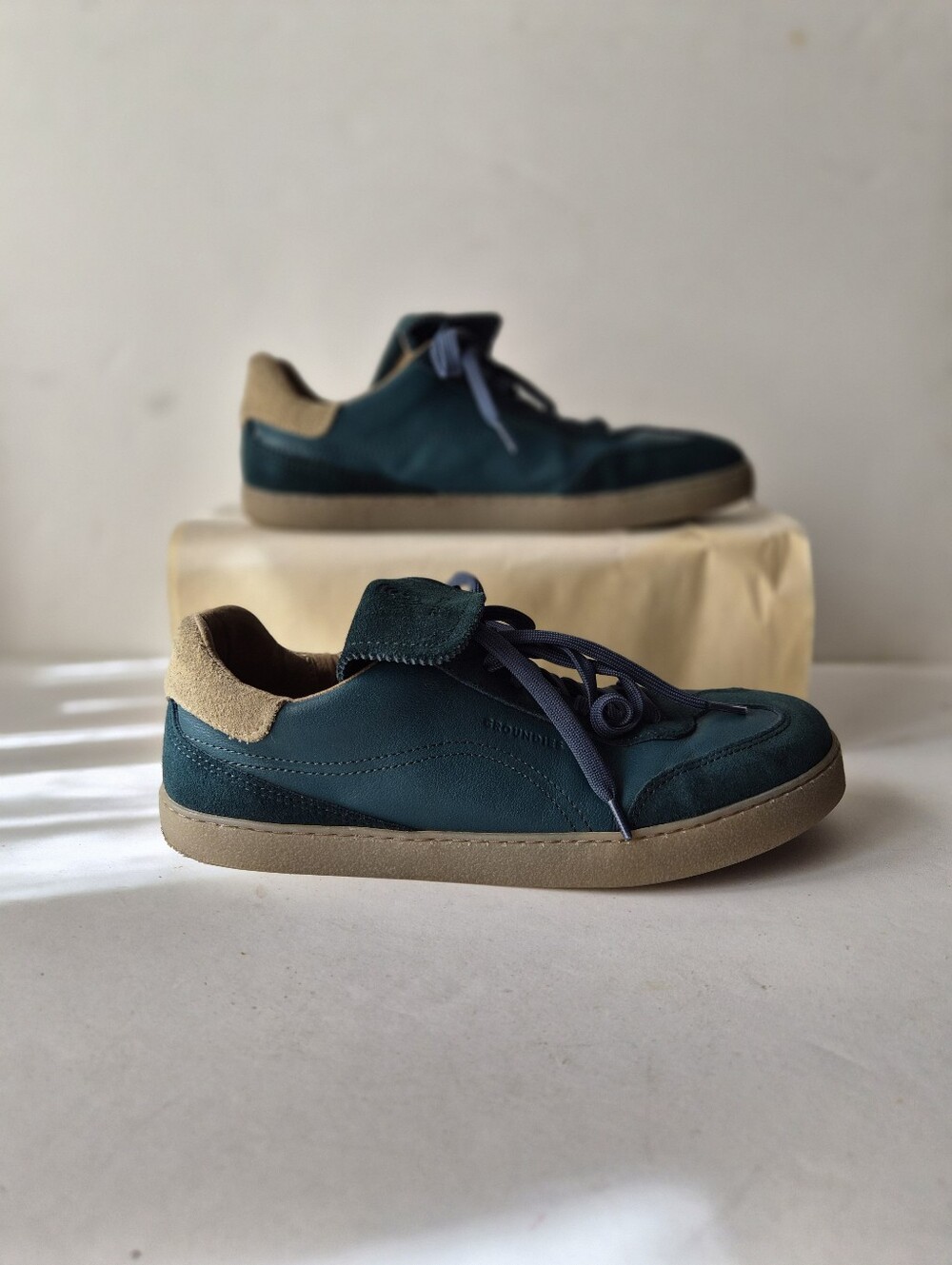 Groundies Panama XT Teal Suede Barefoot Shoes EU39 US8 Retro Skate Gorpcore